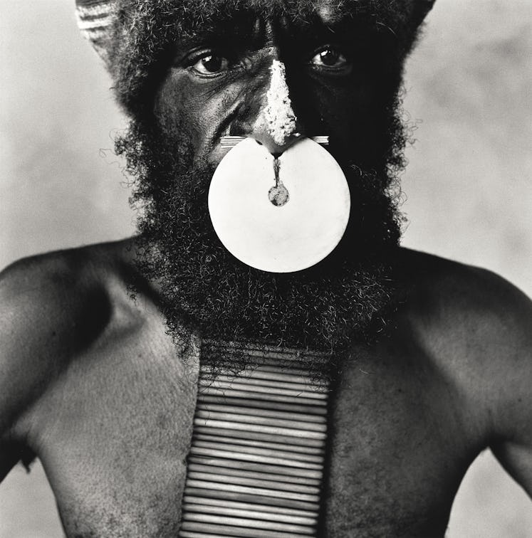 Tribesman with Nose Disc, New Guinea, 1970