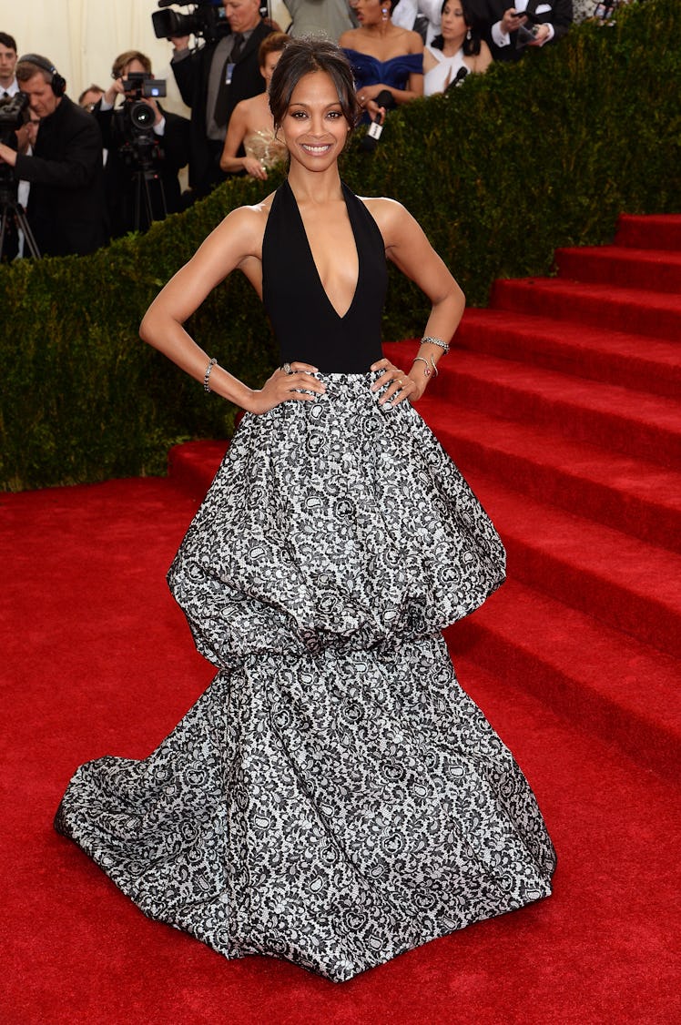 Zoe Saldana at the "Charles James: Beyond Fashion" Costume Institute Gala