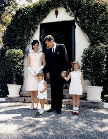 President John Kennedy, his wife Jackie and their kids John Jr. and Caroline