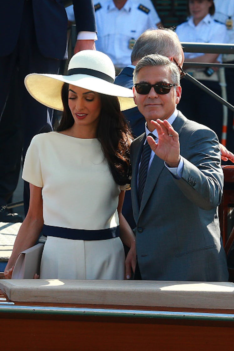 George and Amal on a Venetian water taxi