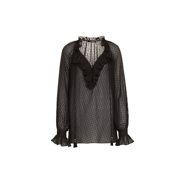 Roberto Cavalli fil coupe ruffle blouse