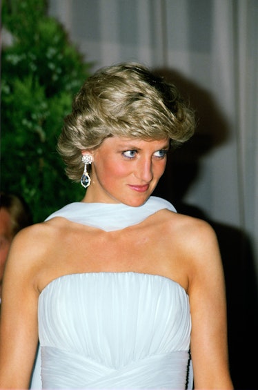 Diana, Princess of Wales at the Cannes Film Festival for a g