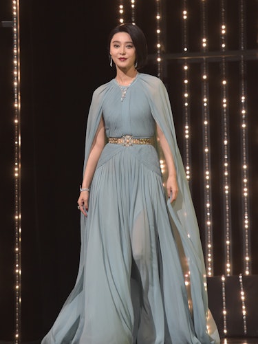 Fan Bingbing in a blue dress at the premiere of Ismael’s Ghosts opening the Cannes Film Festival