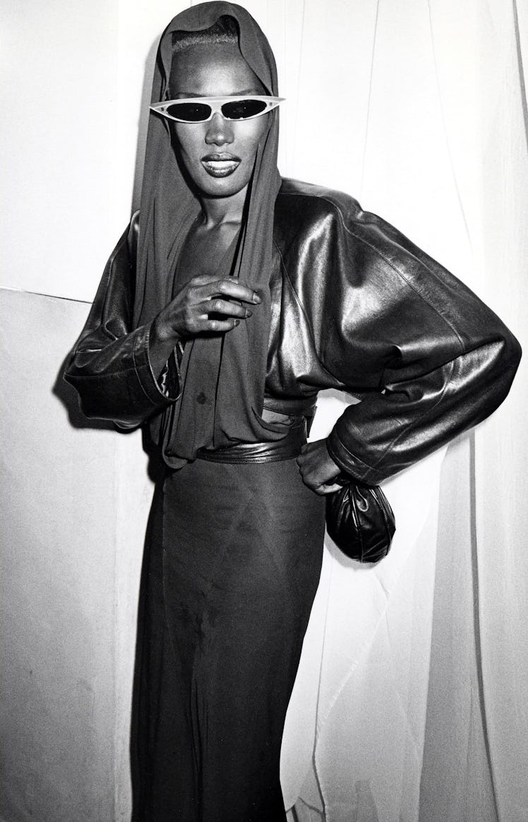 Grace Jones attends the James Bond A View to Kill screening party in 1985