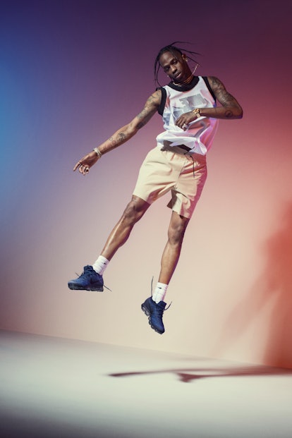 Travis Scott performing last night wearing his upcoming Nike Air