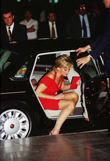 Diana, Princess of Wales, arriving for a dinner in Argentina