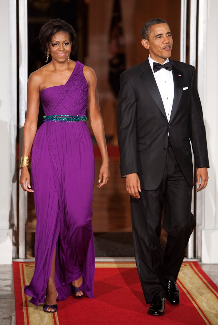 President Obama And Michelle Obama Welcome President And First Lady Kim To The State Dinner
