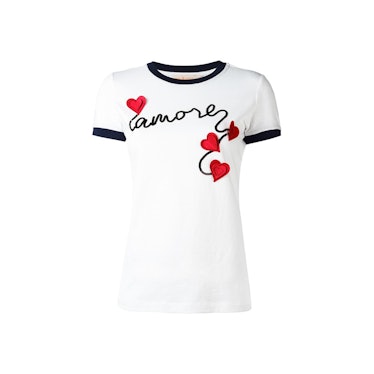 Tory Burch, Amore T-Shirt in black, white and red for the perfect summer outfit