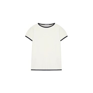 Max Mara, Orchis Stretch-Crepe Top in white and black for the perfect summer outfit