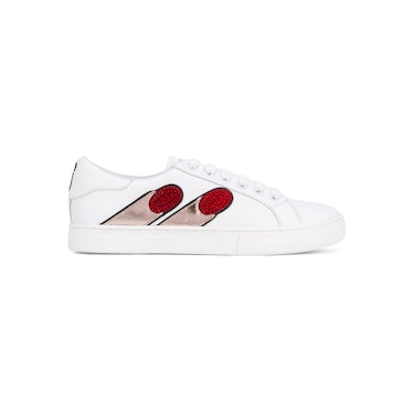 Marc Jacobs, Embroidered Sneakers with red nail finger print for the perfect summer outfit