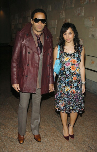 Lenny and Zoe Kravitz holding hands 