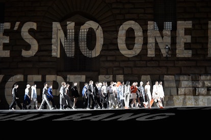 The Story Behind Virgil Abloh and Jenny Holzer's Potent, Political  Off-White Show at Pitti Uomo