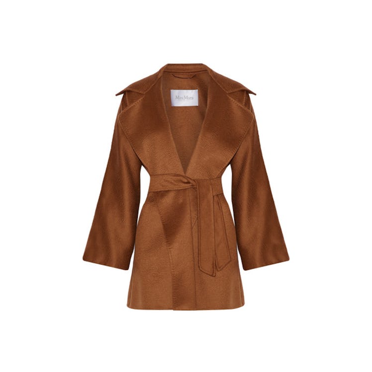 A brown Max Mara Cashmere Wrap Coat