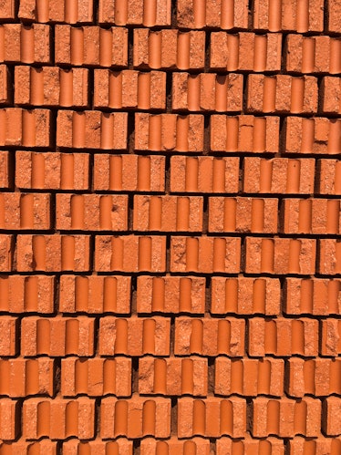 A close-up of the beautiful inverted brick on the Herzog & de Meuron building