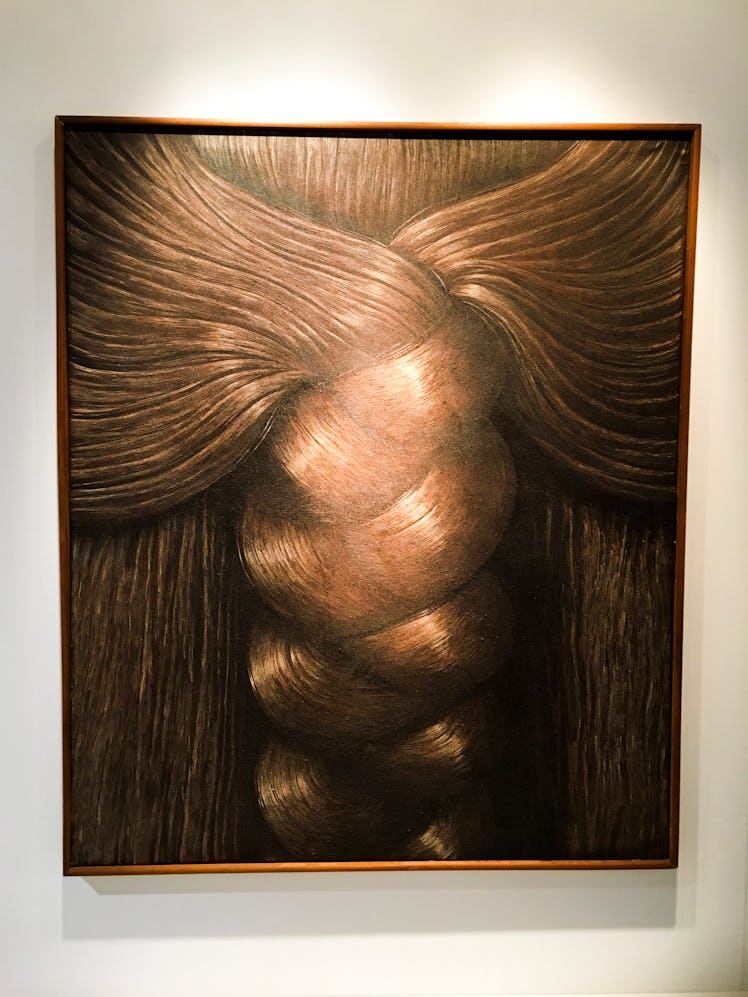 BRAID painting by Italian artist Domenico Gnoli at the Luxembourg and Dayan booth