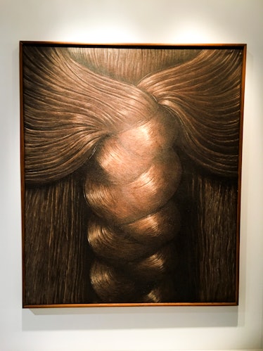 BRAID painting by Italian artist Domenico Gnoli at the Luxembourg and Dayan booth