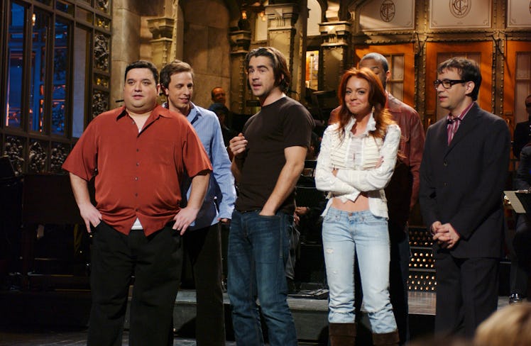 Lindsay Lohan and Colin Farrell on Saturday Night Live. 