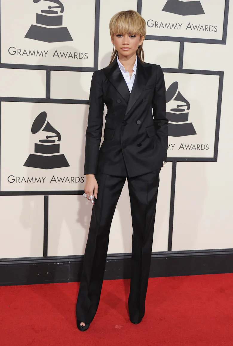 Zendaya with a blonde mullet