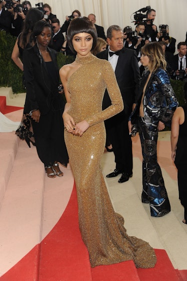 Zendaya in a gold met gala dress