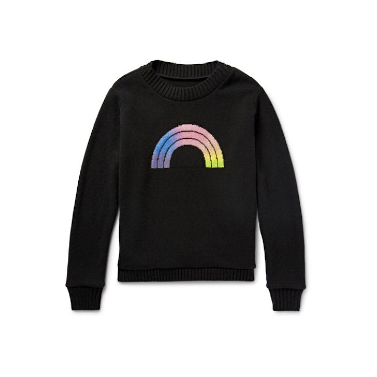 The Elder Statesman, Rainbow Intarsia Cashmere Sweater