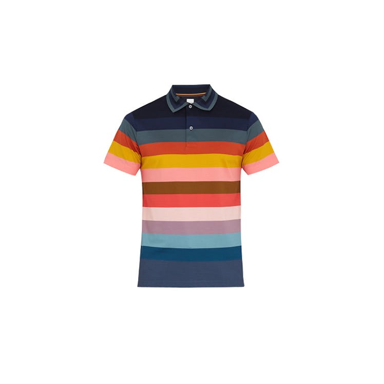 Paul Smith, Rainbow Striped Cotton-Pique Polo Shirt