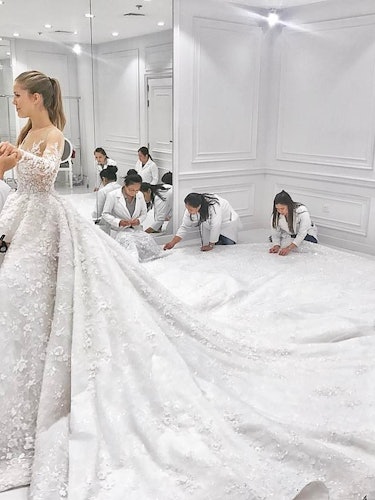 Victoria Swarovski at a fitting for her Michael Cinco-designed dress for her wedding to Werner Mürz