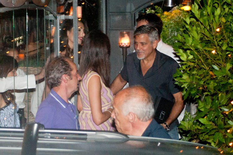 George Clooney and Amal Alamuddin dinner at the Gatto Nero restaurant in Como lake