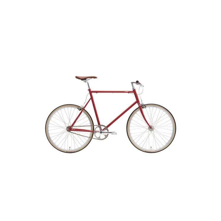 Tokyobike single speed bike with simple slim Cr-Mo steel frame, responsive flat handlebar, and brown...