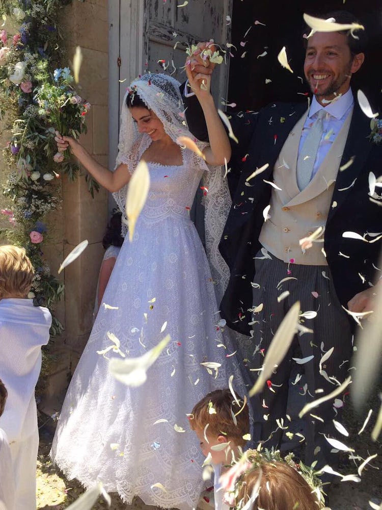 Lucilla Bonaccorsi at her wedding to Filippo Richeri in Sicily.