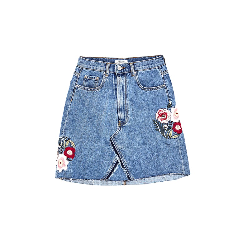スカート Marni Denim Mini Skirt With Floral Patch Detail スカート Marni Denim Mini Skirt With Floral Patch Detail