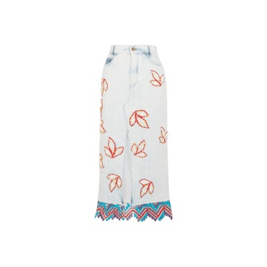 Marc Jacobs embellished frayed denim mini skirt