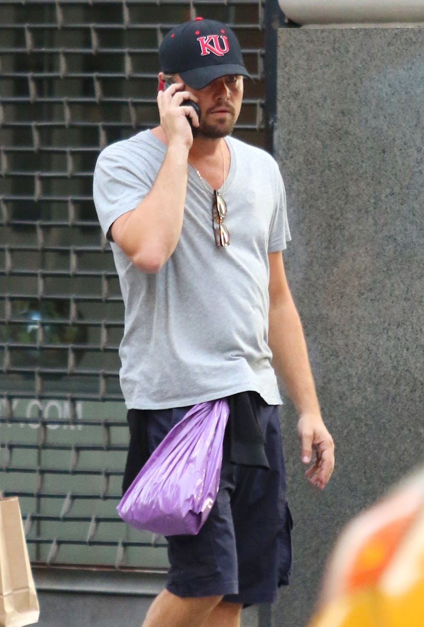 Leonardo DiCaprio wears Zio Patch on left side of chest while on a long walk in NYC