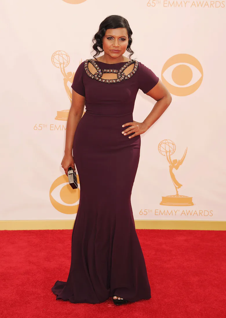 mindy kaling red dress Mindy Kaling Suits Up in Red for Ralph Lauren West Coast Fashion Show