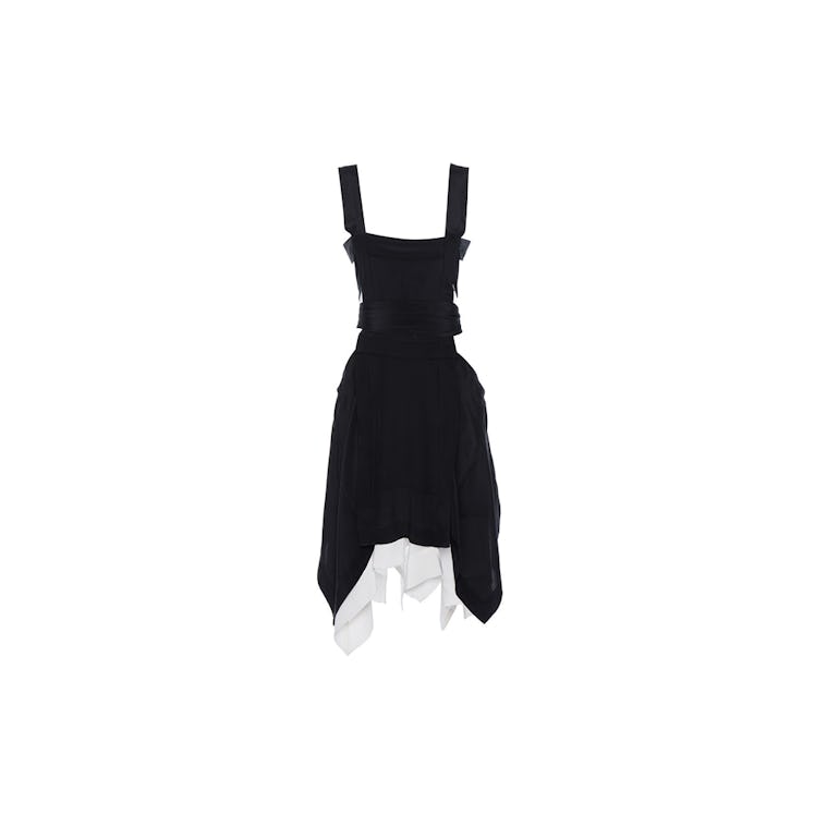 Isabel Marant Oury Asymmetrical Sleeveless Dress in black and white