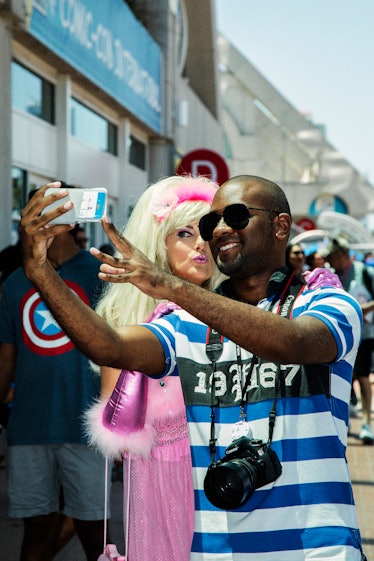 Visitors taking photo at the 2017 Comic-Con International, held in San Diego
