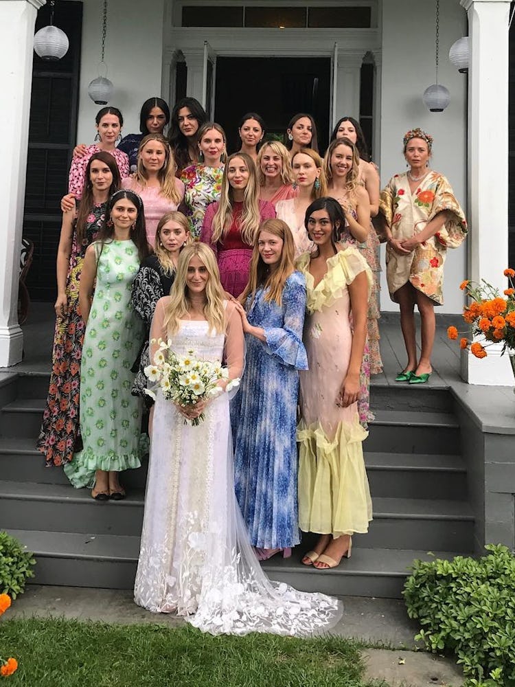 Sarah Staudinger of Staud, Mary-Kate and Ashley Olsen, and Harley Viera-Newton at the wedding of for...