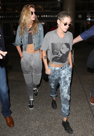 Kristen Stewart walking with her ex-girlfriend Stella Maxwell.