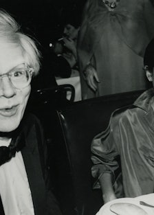 Andy Warhol and Bianca Jagger at Tavern on the Green for Bette Davis' birthday party