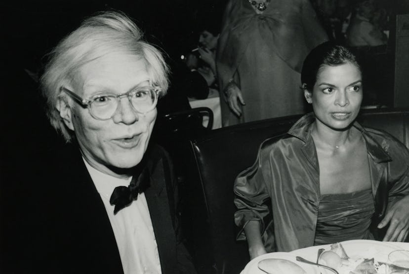 Andy Warhol and Bianca Jagger at Tavern on the Green for Bette Davis' birthday party
