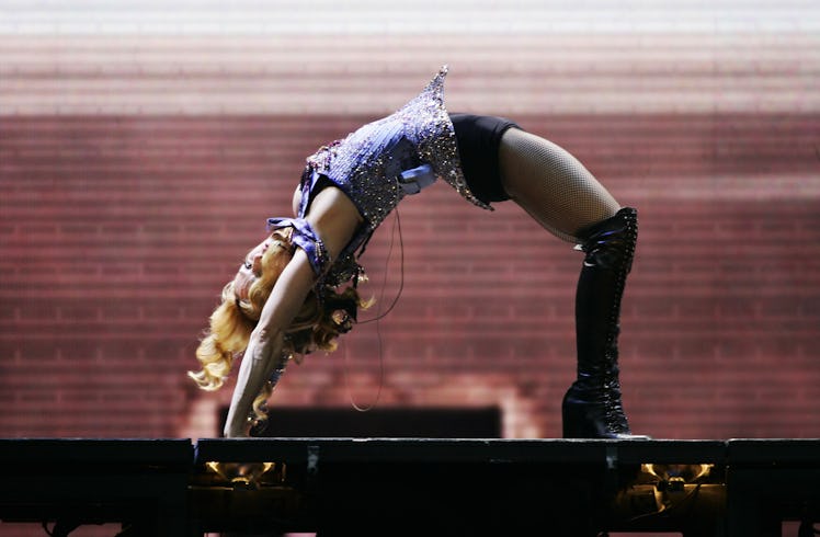 Madonna backbends. 