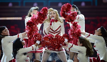 Madonna with cheer leaders. 
