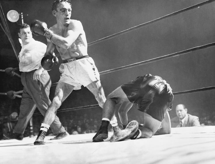 Tony Demarco Slumping from Carmen Basilio's Punch