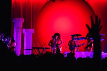 Solange performing in front of a big crowd at Afropunk Festival 