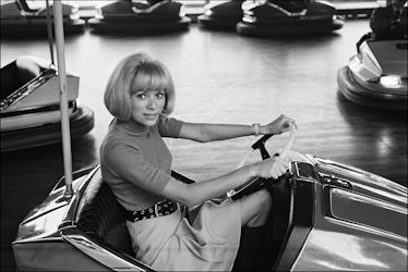 Mireille Darc At A Funfair In France In July, 1973.