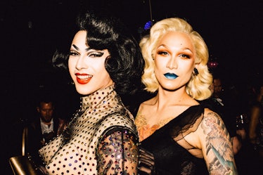 Violet Chacki and Miss Fame smiling and posing at Marc Jacobs and RuPaul’s Drag Ball