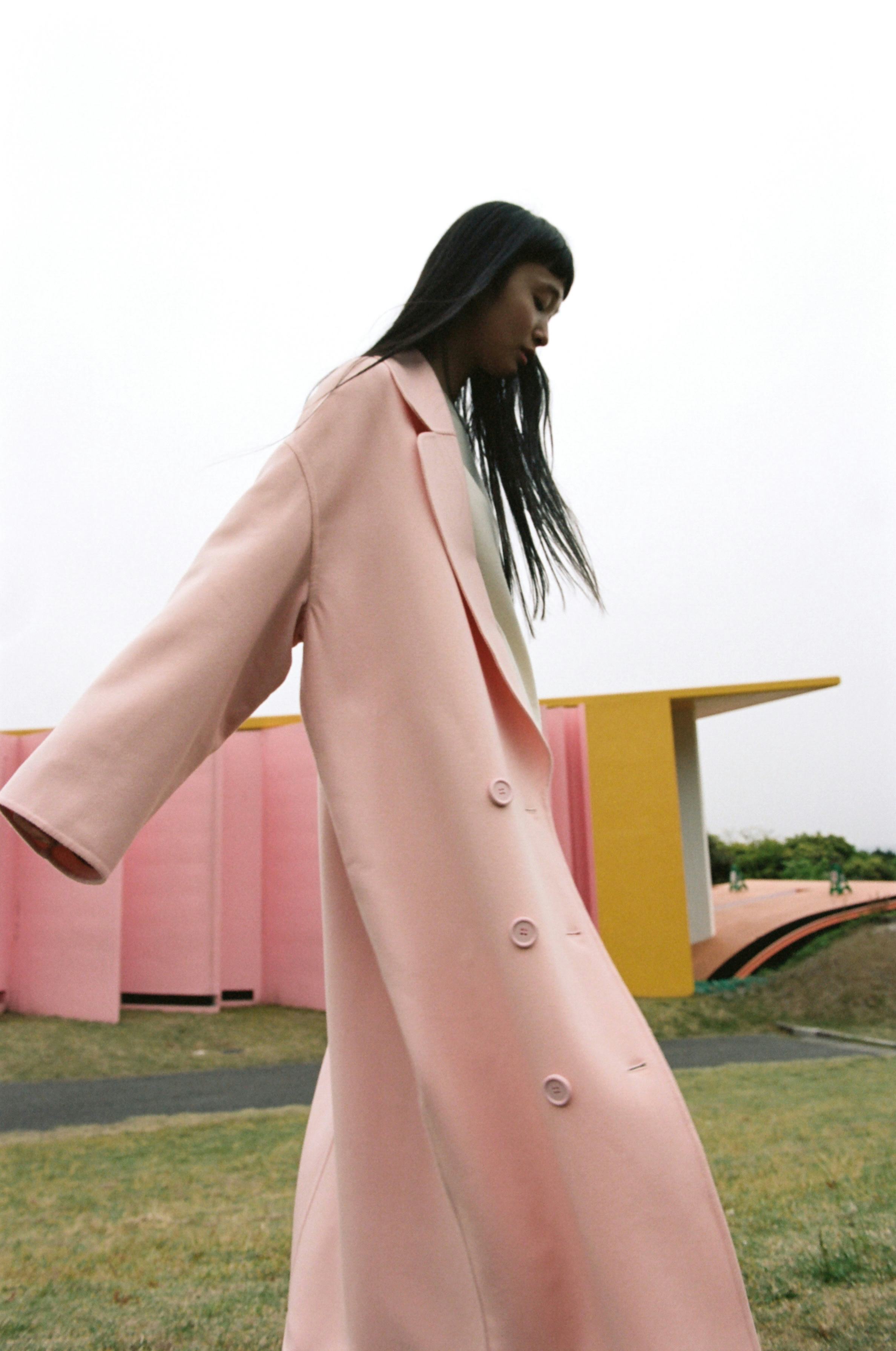 Mansur gavriel hotsell pink coat