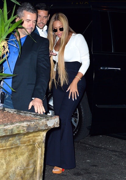 Beyonce looks striking as she arrives to the SNL after-party with Jay-Z at TAO nightclub in NYC