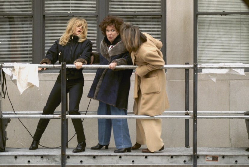 Goldie Hawn, Bette Midler and Diane Keaton (l. to r.) hang o