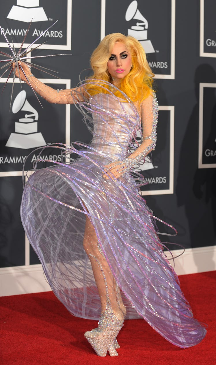 Lady Gaga arrives on the red carpet at t