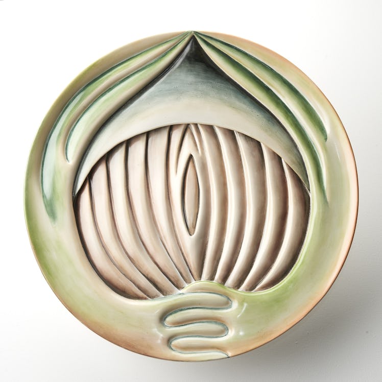 Chicago_Hrosvitha Test Plate, 1979_China paint on porcelain_Diameter 14 inches x Height 2 inches.jpg